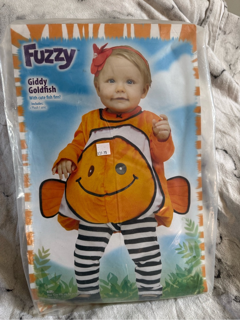 Fuzzy Giddy Goldfish Kids Costume - Orange